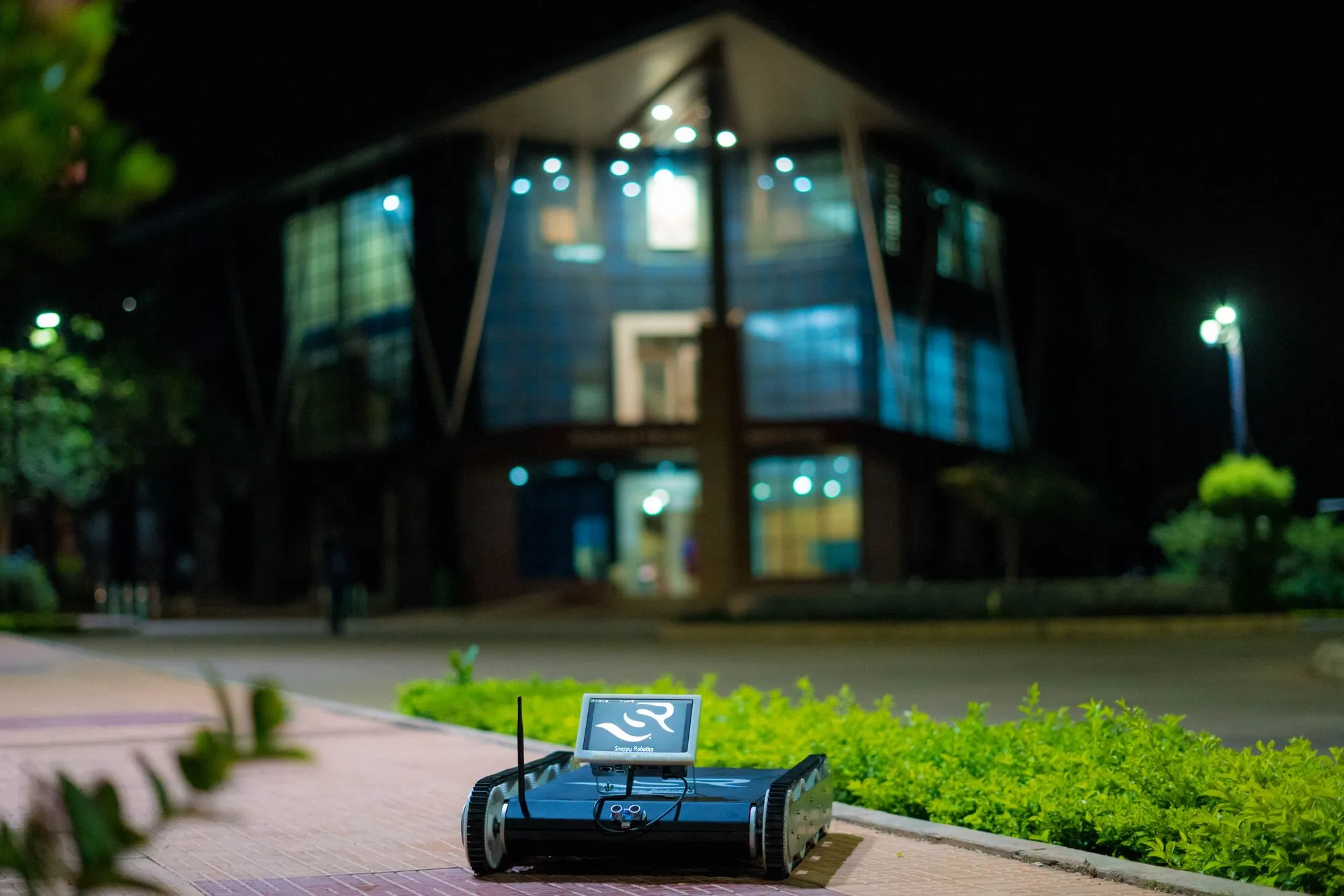 Warehouse robot — three-quarter view