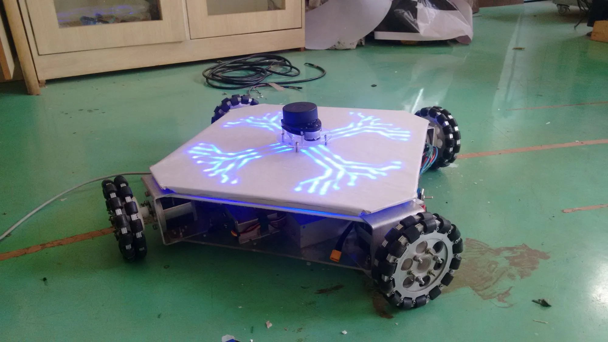 Robot in lab — front view