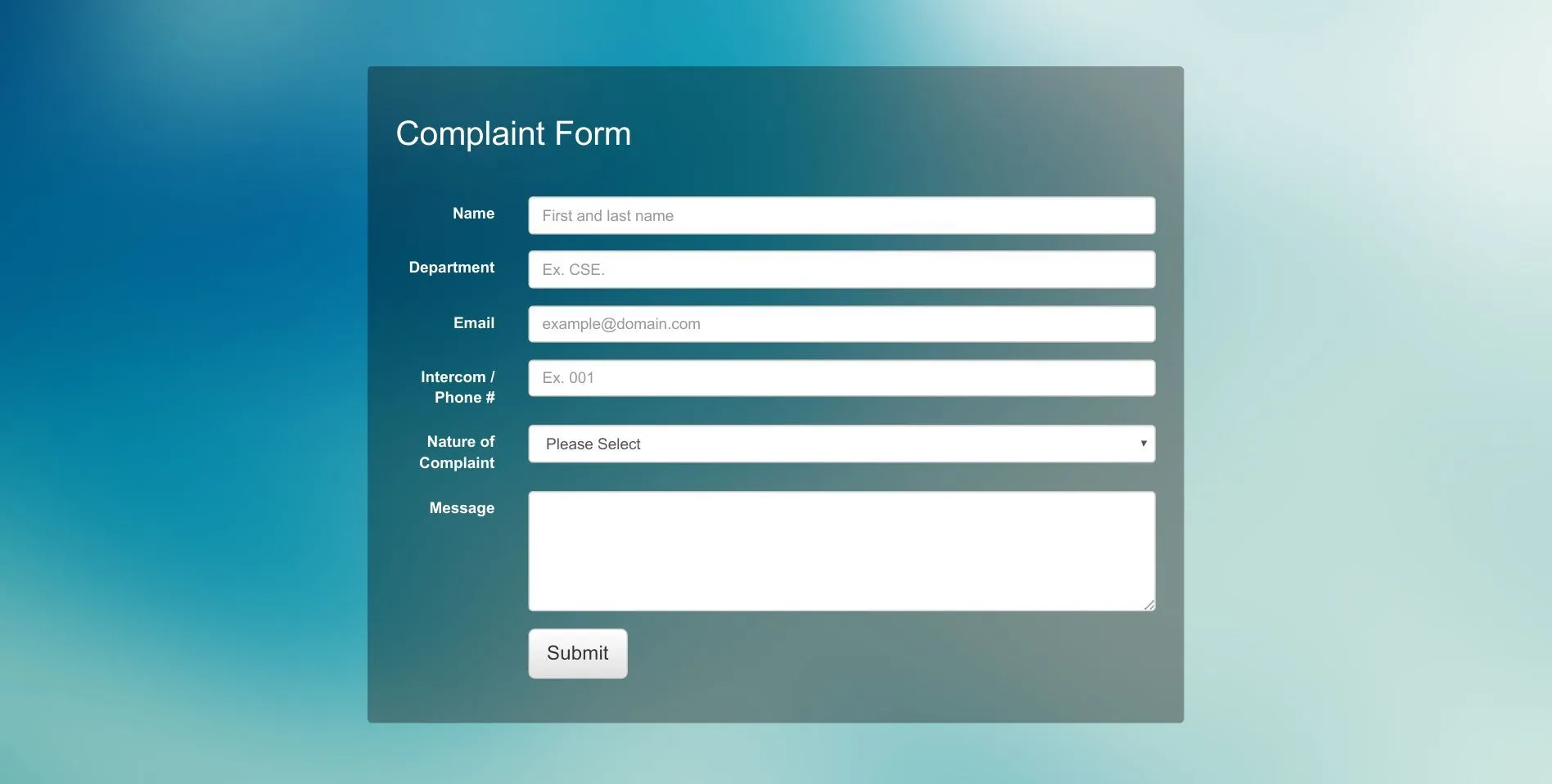 Infocell frontend subpage